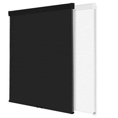 BERISSA Pull Down Cordless Cellular Shades Light Filtering Window Shades for Home, Custom Size Light Filtering Blinds Easy to Install Thermal Insulated Honeycomb Blinds for Door(63" W x 36" H) Black