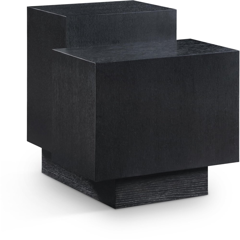Meridian Furniture 256Black-ET Mateo Collection Modern | Contemporary Multi-Level End Table with Rich Black Finished Oak Veneer, 22.5" W x 20" D x 22.5" H, Black