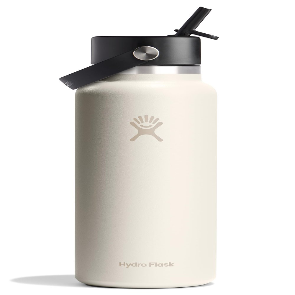 Hydro Flask Water Bottle - Insulated Stainless Steel - Wide Straw Lid, Non Spill, Leakproof in 40 Oz Ivory