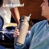 Hydro Flask Water Bottle - Insulated Stainless Steel - Wide Straw Lid, Non Spill, Leakproof in 40 Oz Ivory view 4