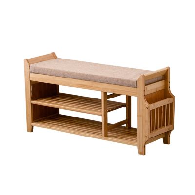 Shoe Rack For Entryway Shoe Storage Bench Entryway Storage Bench With Side Rack With Seating Cushion Corner Shoe Rack Narrow Shoe Storage Cabinet Of Wood Shoe Rack For Entryway Hallway(Yellow,100x49x2
