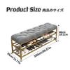 Bench Shoe Rack Freestanding Shoe Cabinet Organizer With Metal Legs Entryway Bench With Padded Seat Cushion For Space Saving Corner Shoe Rack Hallway Bench For Bedroom Living Room(Gray,100x35x46cm) view 2