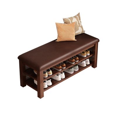 Bench Shoe Rack Entryway Shoe Storage Cabinet With Comfortable Seat 2-Tier Shoe Storage Bench Corner Shoe Rack Shoe Rack For Entryway Hallway Shoe Organizer For Entryway,Bedroom(Brown,80x30x44cm)