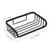 Wall Mount Toilet Paper Holder Shelf for Roll Storage, Black Metal view 2