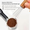 KV&V - 5 piece espresso coffee tools kit of espresso accessories - Barista Kit - WDT stirrer with 8 needles, 51 mm dosing funnel, 51 mm distributor/tamper, 350 ml milk jug, and coffee tamping mat view 4