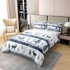 Castle Fairy Wild Elk Bedding Set Full Size Nature Pine Tree Plant 100% Cotton Duvet Cover Merry Christmas Bed Set Room Decor White Snowflake Comforter Cover with 2 Pillowcases Soft(Not Comforter) view 2