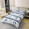 Castle Fairy Wild Elk Bedding Set Full Size Nature Pine Tree Plant 100% Cotton Duvet Cover Merry Christmas Bed Set Room Decor White Snowflake Comforter Cover with 2 Pillowcases Soft(Not Comforter) view 3