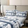 Castle Fairy Wild Elk Bedding Set Full Size Nature Pine Tree Plant 100% Cotton Duvet Cover Merry Christmas Bed Set Room Decor White Snowflake Comforter Cover with 2 Pillowcases Soft(Not Comforter) view 4