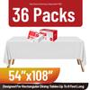 Airbin Plastic Table Cloth, 36 Packs White Plastic Tablecloth 54 x 108 Inch Disposable Tablecloths for Rectangle Tables Sturdy Leakproof PEVA Party Table Cover for Birthday Camping Gathering view 2
