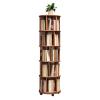 YVYKFZD Rotating Bookshelf, 360 Revolving Bookcase Tower, Rolling Display Storage Rack with Wheels, Solid Wood Corner Book Shelf Organizer, for Small Space, Kids Adults(Walnut,5 Tier 15.7"x15.7"x61.8 view 1