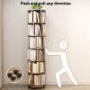 YVYKFZD Rotating Bookshelf, 360 Revolving Bookcase Tower, Rolling Display Storage Rack with Wheels, Solid Wood Corner Book Shelf Organizer, for Small Space, Kids Adults(Walnut,5 Tier 15.7"x15.7"x61.8 view 4