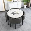 #9-70 Round Conference Table With Chairs - Modern/Kitchen - 75cm/27.5 * 29.5in view 1