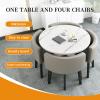 #9-70 Round Conference Table With Chairs - Modern/Kitchen - 75cm/27.5 * 29.5in view 3