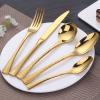 60pcs gold flatware set for 12, 18/8 stainless steel flatware cutlery set, tableware set include fork knife spoon, eating utensils tableware set with gift package view 1