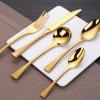 60pcs gold flatware set for 12, 18/8 stainless steel flatware cutlery set, tableware set include fork knife spoon, eating utensils tableware set with gift package view 2