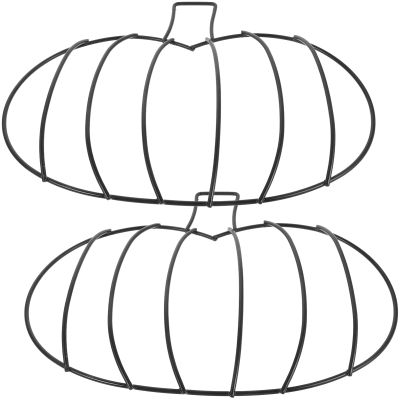 Alipis DIY Pumpkin Decor Hoop Metal Wire Wreath Frame 2pcs Craft Ring Floral Decor Halloween Indoor/Outdoor