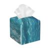 The Deep Blue Sea Square Leather with Bottom Paper Towel Organizer 5.2x5.2x5.2in for Bathroom Vanity Office Home Kitchen view 1