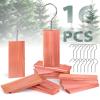Woodever 16 Pack Cedar Planks for Clothes Storage, Aromatic Red Cedar Wood Hangers with Metal Hooks, 100% Natural Scent, with Sandpaper Freshener, for Drawers and Wardrobes view 1