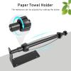 SetSail Paper Towel Holder, Single Hand Operable Paper Towel Holder Under Cabinet with Adjustable Damper, Easy Tear, Wall Mount, Self-Adhesive or Drilled for Kitchen Bathroom, Black view 2