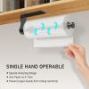 SetSail Paper Towel Holder, Single Hand Operable Paper Towel Holder Under Cabinet with Adjustable Damper, Easy Tear, Wall Mount, Self-Adhesive or Drilled for Kitchen Bathroom, Black view 3