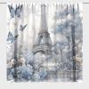 TEOTKOEXLA Paris Eiffel Tower, Blackout Drapes Panel for Living Room Vintage Paris Abstract Pink Flower France City Lover Light Reducing Rod Pocket Drapes for Living Room 55x63 Inch view 1