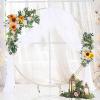 2 Pcs Wedding Sunflower Willows Leaves Swag with 1 Pcs Gauze Set, Rose Flower and Eucalyptus Mesh Kit for Ceremony Arch, Boho Welcome Sign Corner Flower, for Banquet,Party, Reception(Yellow White) view 3