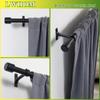 Lwiiom Black Curtain Rods for Windows 16-120 Inch, 1 Inch Diameter Blackout Curtain Rod with Aluminum Cylinder Finials and Full Surround Brackets,Window Curtain Rod for Wall and Ceiling Mount view 2