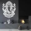 Metal Ganesha Wall Decor, Ganesha Metal Wall Art, Lotus Flower Metal Wall Art, Modern Hindu Large Metal Wall Art, Meditation Wall Art, Yoga Wall Art, Home Decor (White, 19"x24"|47x60cm) view 1