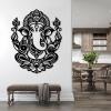 Metal Ganesha Wall Decor, Ganesha Metal Wall Art, Lotus Flower Metal Wall Art, Modern Hindu Large Metal Wall Art, Meditation Wall Art, Yoga Wall Art, Home Decor (White, 19"x24"|47x60cm) view 2