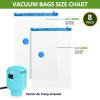 BAMCOO Vacuum Storage Bags with Electric Pump, 8 Pack (4 Jumbo 4 Large Vacuum Seal Bags for Clothing) Storage Bags Vacuum Sealed Bags for Travel, Luggage, Bedding, Blankets view 2