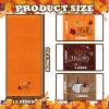 Fanfanwin 3 Pcs Thanksgiving Hand Towels for Bathroom 13.8 x 29.5 Inch Fall Decorative Bath Towels Sets 100% Cotton Embroidered Pumpkin Autumn Maple Bathroom Decor(Orange and Brown,Pumpkin) view 2