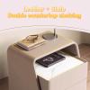 BK&MF Simple Modern Leather Nightstand,Creative Luxury Bedside Table Sturdy Wooden Frame Minimalist Storage Cabinet for Bedroom Nursery,D,50x40x53cm(20x16x21inch) view 4