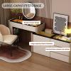 ZGNBSD Luxury Vanity Table with Drawers - Fashion Vanity Set | Includes LED Smart Mood Light & Chair | Solid Wood Bedroom Vanity | Luxury Fashion Design. (B2, 40") view 3
