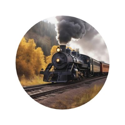 Steam Locomotive Train Fridge Magnets,Round Decor Refrigerator Magnet for Fridge, Lockers, Home Kitchen and Farmhouse
