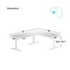 Progressive Desk Stand Up Height Adjustable Electric Standing Desk - L Shaped 72" x 60" Corner Computer Rising Workstation Table - White Frame, Roasted Walnut Top view 2