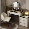 ZGNBSD Luxury Vanity Table with Drawers - Fashion Vanity Set | Includes LED Smart Mood Light & Chair | Solid Wood Bedroom Vanity | Luxury Fashion Design. (B1, 48") view 1