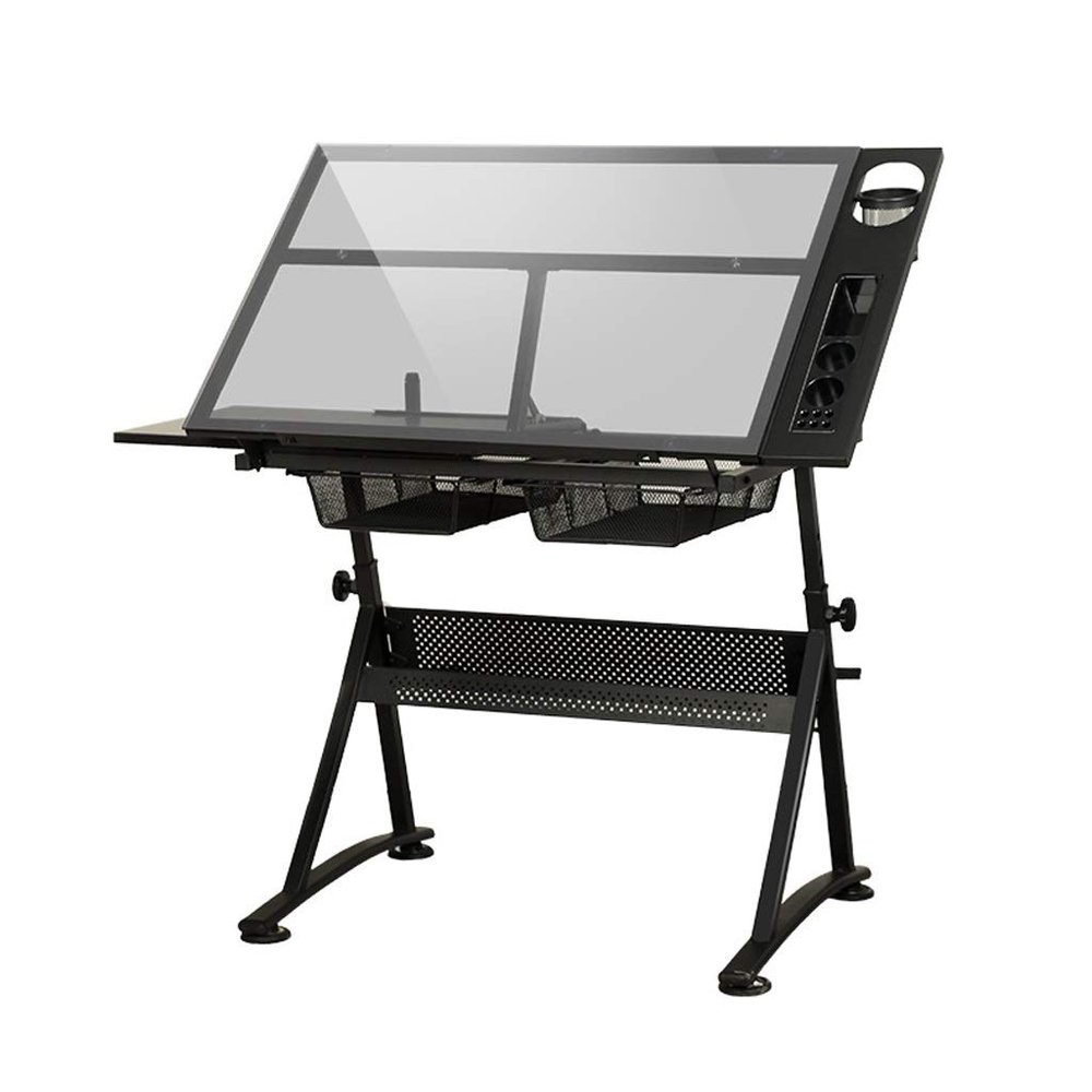 KOHARA Drawing Table Height Adjustable Drawing Desk, Tiltable Craft Table with Storage, Large Art Desk, for Home Office Drafting Table beautiful scenery