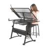 KOHARA Drawing Table Height Adjustable Drawing Desk, Tiltable Craft Table with Storage, Large Art Desk, for Home Office Drafting Table beautiful scenery view 3
