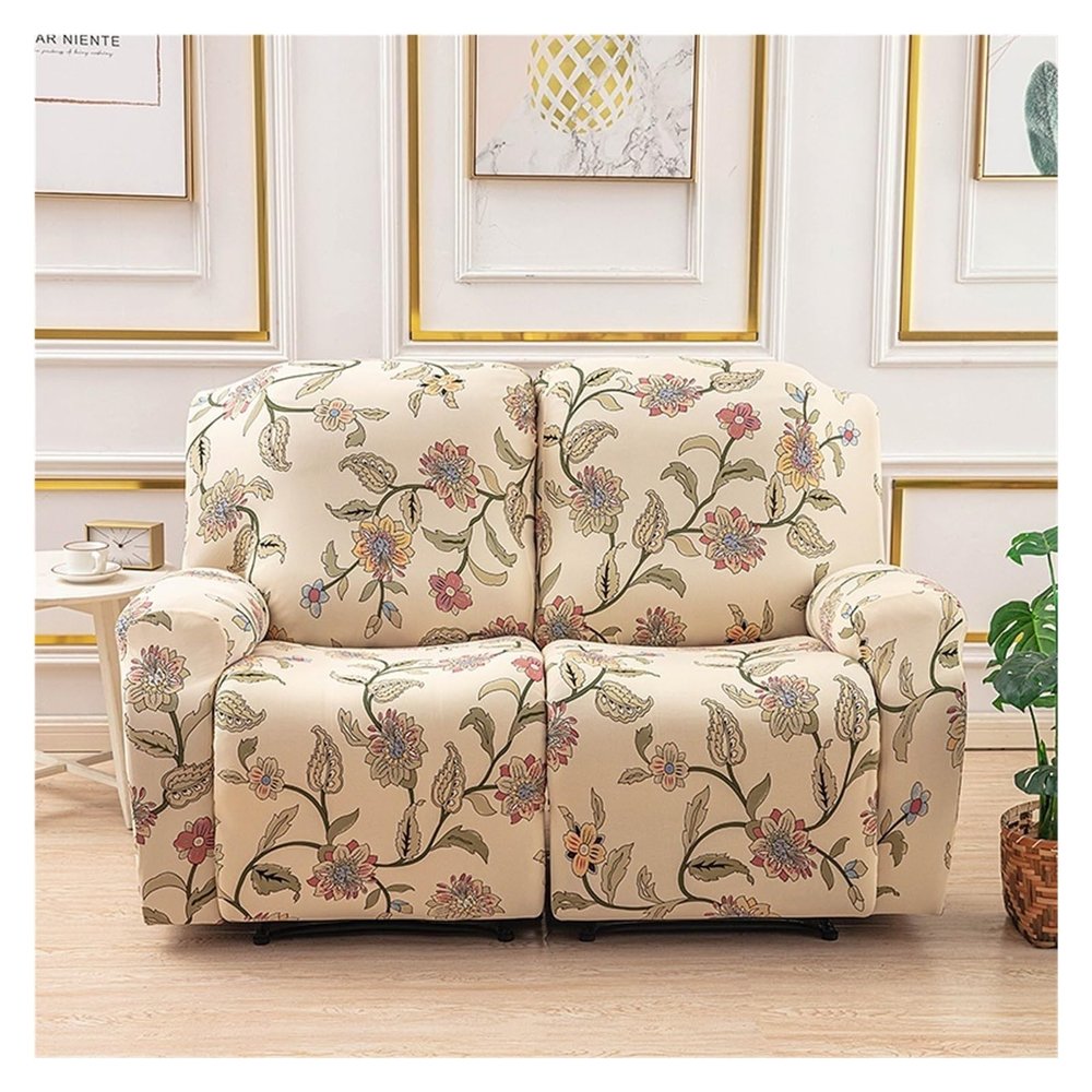 HomeLoft Basics Armchair Covers 1/2/3 Seater Recliner Sofa Seat Covers Fabric Couch Slipcover Non-Slip Furniture Protector, Elastic Spandex Soft Recliner Chair Protectors with Side Pocket