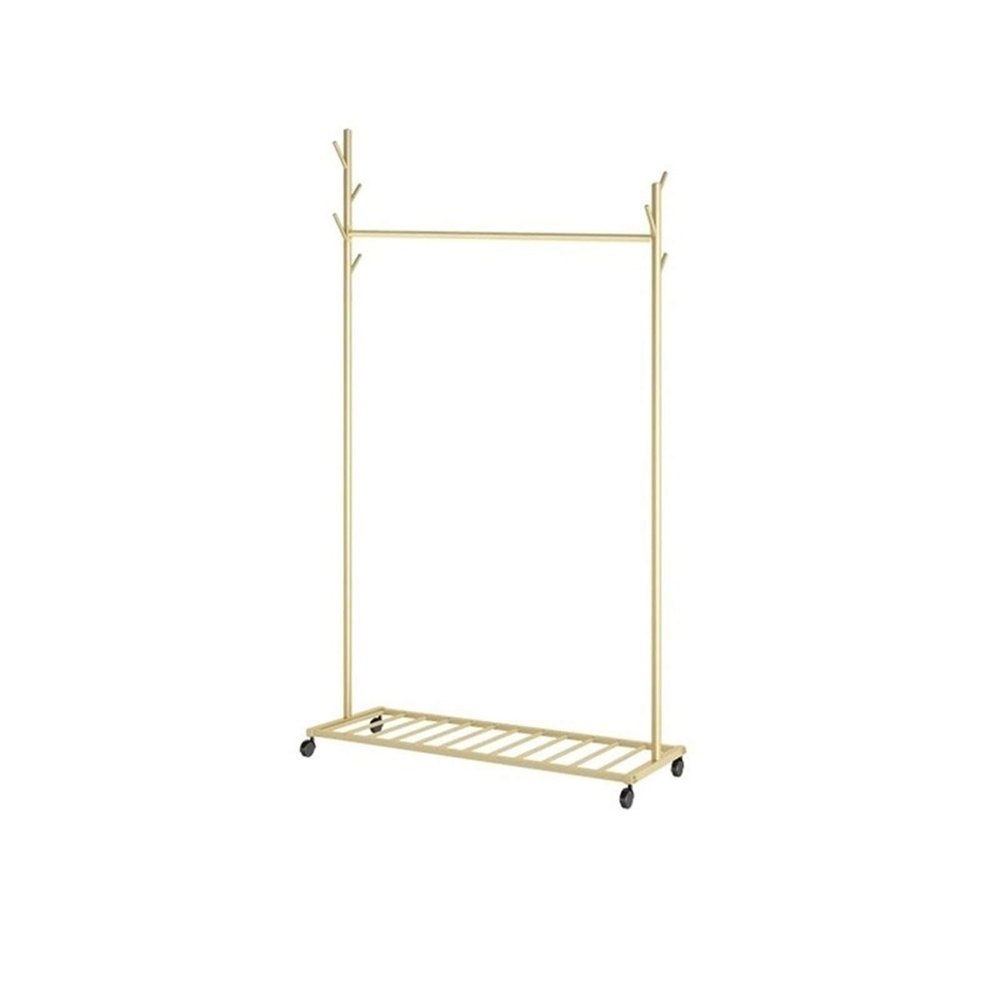 EHVYBDX Coat Rack Stand,Coat HangerHooks&Bottom Shoe Rack,Floor-Standing Drying Rack with 4 Wheels,for Bedroom,Office