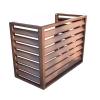 Air Conditioner Radiator Cover, Heavy Duty Aluminum Air Conditioner Privacy Fence Screen, Freestanding Enclosure for Covering Trash or Air Conditioning Units, Suitable for Indoor and Outdoor Use(Coffe view 1