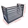 Air Conditioner Radiator Cover, Heavy Duty Aluminum Air Conditioner Privacy Fence Screen, Freestanding Enclosure for Covering Trash or Air Conditioning Units, Suitable for Indoor and Outdoor Use(Coffe view 2