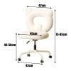 DJKFH Swivel Computer Office Desk Chair - Home Office Chair, High Rebound Sponge, Leather Chair Surface, 10cm Height Adjustment, Suitable for Learning, Office, and Home Use, 42cm85cm, White view 3