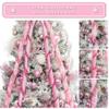 Hismir Christmas Tree Topper Bow53x13 Inches Large Christmas Bow with Glitter Streamer and Patterned RibbonDecorative Bows for Xmas Tree Wreath Door Festival Home Decor(Pink Snowflake) view 3