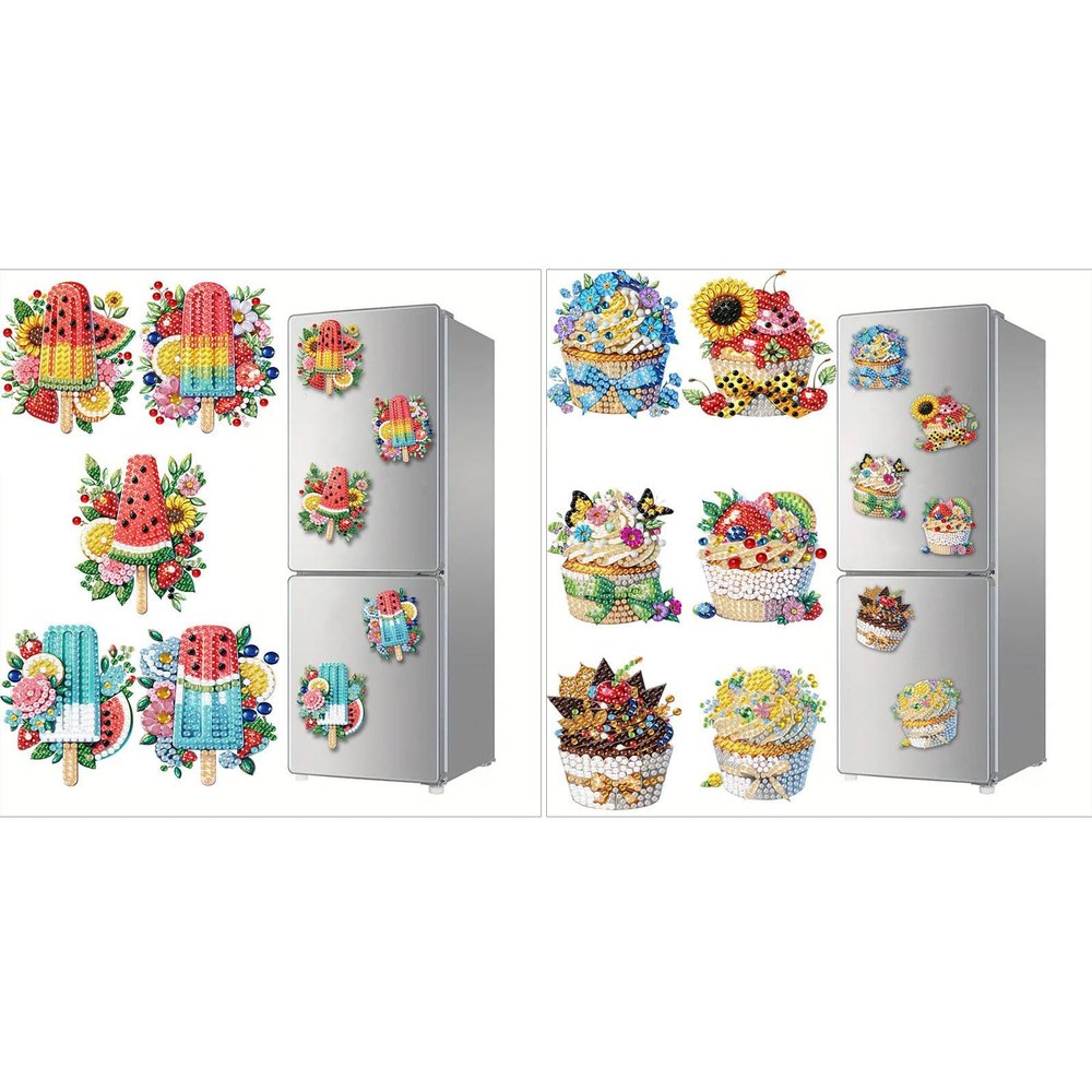 DIY Diamond Art Painting Refrigerator Magnets Kits for Fridge Stickers Special Shape High Heel Fridge Magnets for Adults-#26-2 Set
