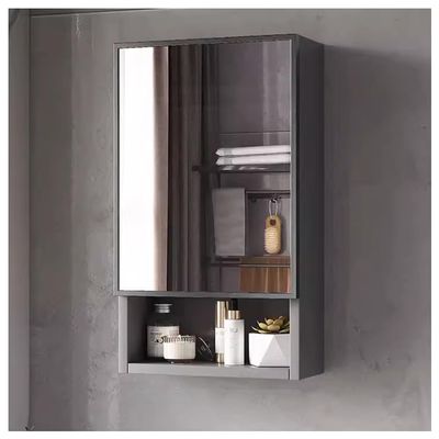 zktoermn Bathroom Mirror Cabinet Wall Mounted, Medicine Mirror Cabinet with Single Door Over The Toilet Space Saver Storage Cabinet(Black-B,50x14x60cm)