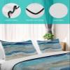 Full Size Quilt Set,Gradient Ocean Blue Waves Seaside Beach Lightweight Bedspread Coverlet Set Soft Microfiber Summer Quilt with 2 Pillow Shams,Abstract Coastal Artwork 3 Piece Comforter Bedding Set view 4
