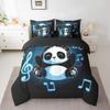 Erosebridal Kids Panda Bed in A Bag King Cute Black White Music Giant Panda Comforter Set 7 Piece for Boys Girls,Headset Musical Note Bedding Set Animal Bear Cat Bed Sheets with Comforter view 1