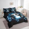Erosebridal Kids Panda Bed in A Bag King Cute Black White Music Giant Panda Comforter Set 7 Piece for Boys Girls,Headset Musical Note Bedding Set Animal Bear Cat Bed Sheets with Comforter view 2