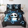 Erosebridal Kids Panda Bed in A Bag King Cute Black White Music Giant Panda Comforter Set 7 Piece for Boys Girls,Headset Musical Note Bedding Set Animal Bear Cat Bed Sheets with Comforter view 3